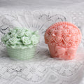 Flower Bow Basket Candle Silicone Mold 3D Rose Soap Wax Cake Mold Plaster Ornaments Valentine's Day Wedding Gift