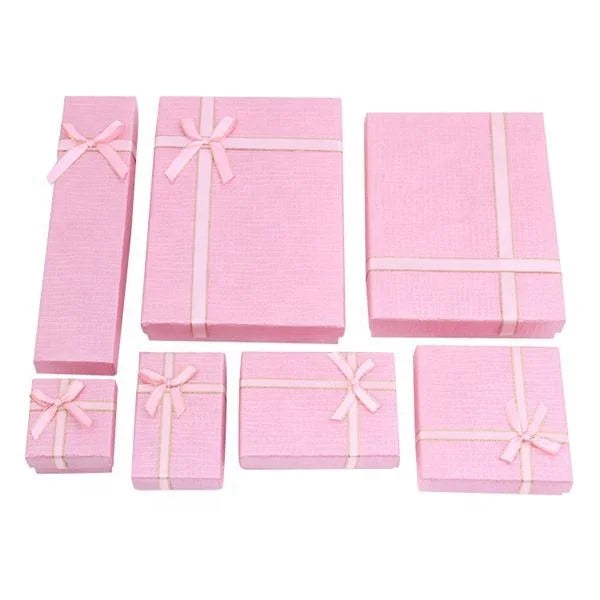 Pink Jewelry Necklace Gift Box Custom Logo Cardboard Paper Fashion Luxury Jewelry Gift Boxes Packaging