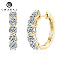 Hot Sell D Vvs Grade 4mm 0.30ct Moissanite Type 925 Sterling Silver Round Hoop Earrings for Lady Women
