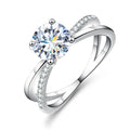 Newsoul Certificate Diamond Moissanite Ring  1CT Round Shape Gemstone for Women Wedding 925 Sterling Silver Fashion Fine Jewelry