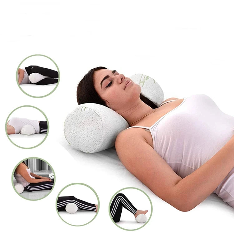 WJ-251 Hotel-Centric Quilted Memory Foam Cylindrical Pillow Slow Rebound Core Removable Washable Designed for Cervical Nursing