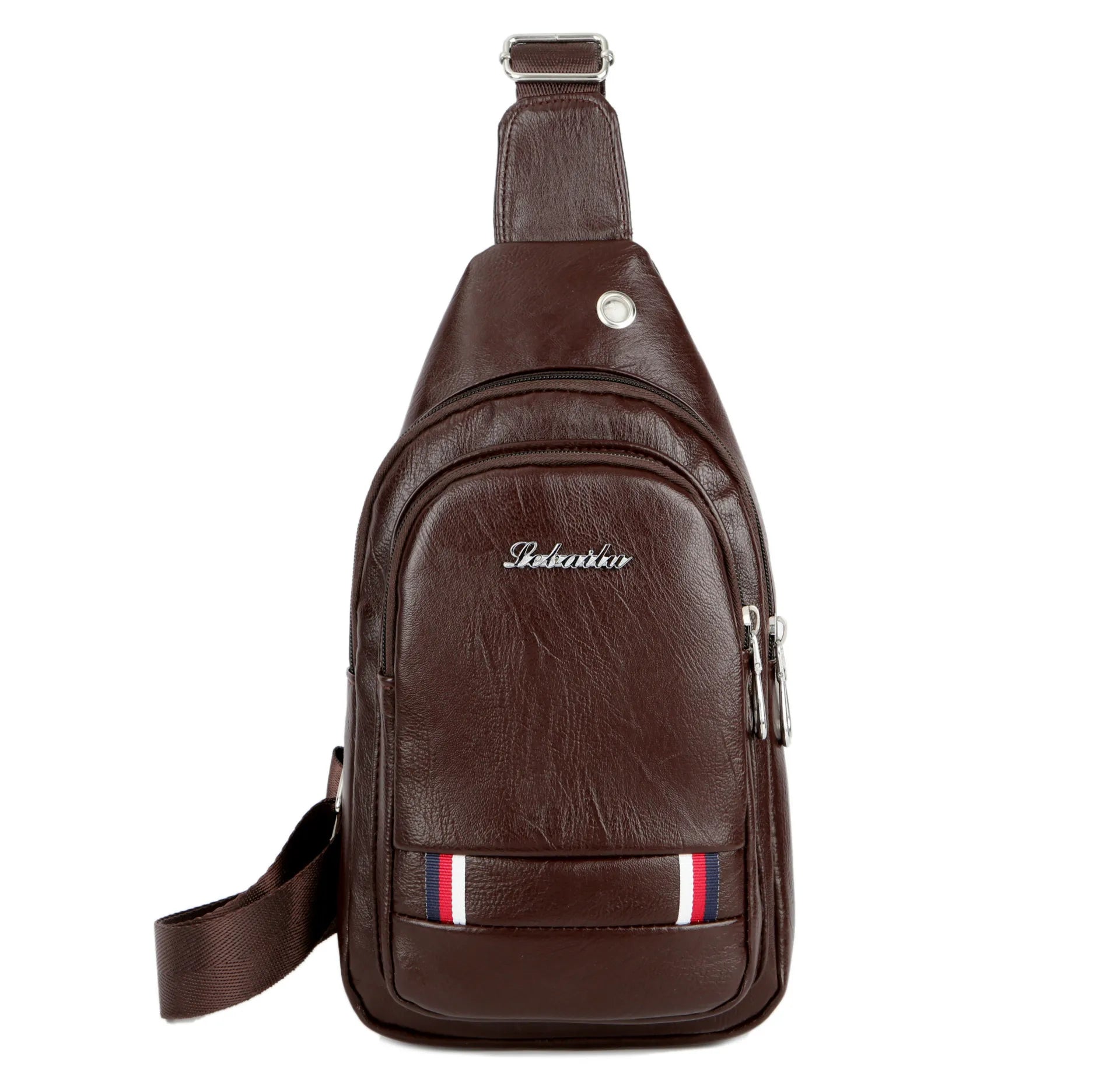New Fashion Men Business Chest Bags PU Leather Casual Crossbody Chest Shoulder Bag Outdoor Travel Waterproof Sling Bags for Men