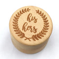 2022 New Personalized Round Wooden Jewelry Packaging Box Laser Engraved Antique Wedding Engagement Ring Packaging Box