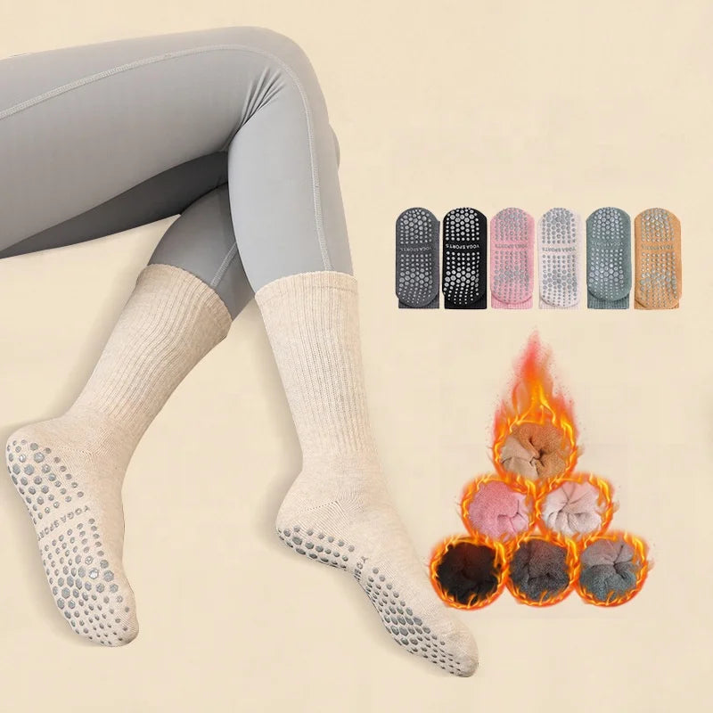Wholesale Professional Grip Crew Socks Women Anti Slip Fitness Sports Dance Pilates Yoga Socks