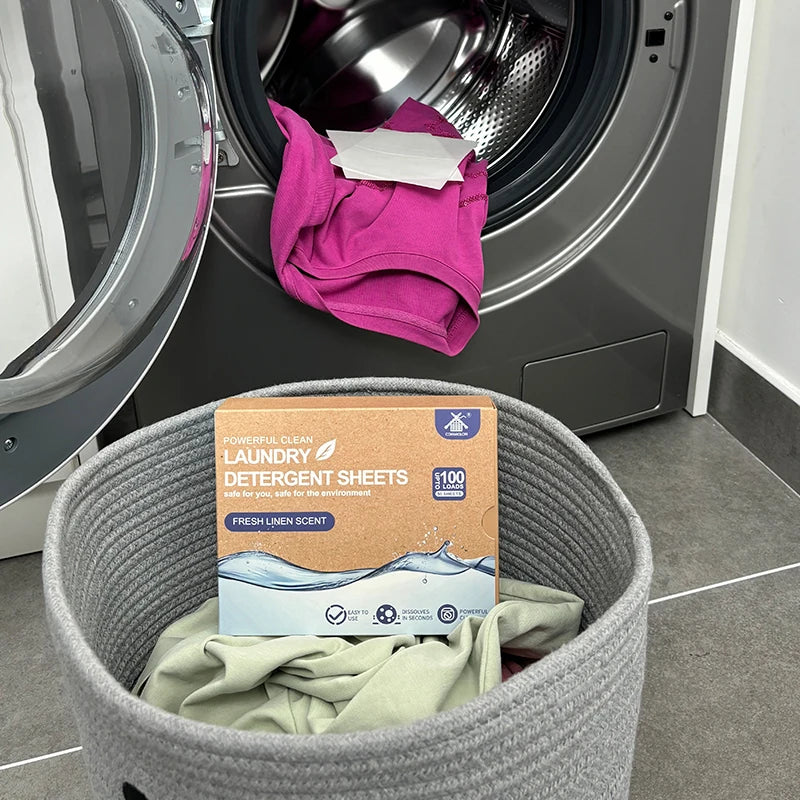 COMMIGLOW Bulk Wholesale Disposable Eco-Friendly Laundry Strips Detergent Sheets Super Concentrated Apparel Cleaning