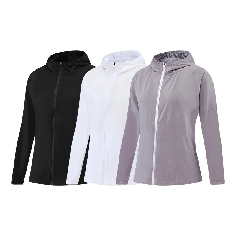 Women Jackets Breathable 88% Polyester 12% Spandex Windproof Fitness Running Womens Sports Jacket