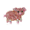 Cute Exquisite Alloy Rhinestone Pink Pig Brooch Creative Cartoon Jewelry Brooch