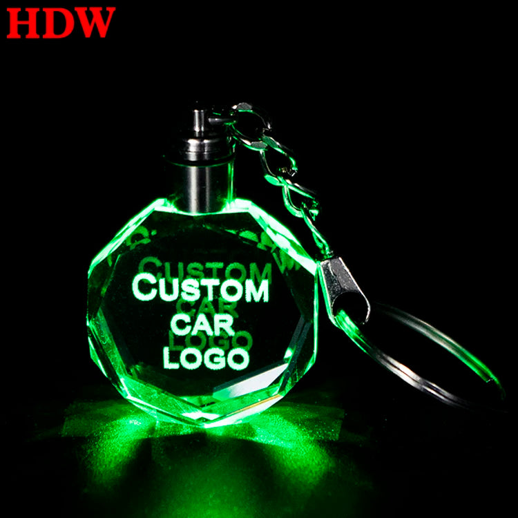 Guangzhou Cheap Wholesale K9 Blank Sublimation Led Crystal Key Chains Custom 3d Car logo Crystal Keychain for Giveaways