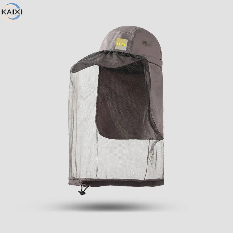 Wide Brim Fishing Bucket Sun Hat Beekeeping Beekeeper Bee Veil Cap Men Women Outdoor Mosquito Head Net Hat