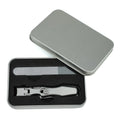 Wholesale Stainless Steel Manicure Set Wide Jaw Opening Nail Clippers With Nail File Packed in Tin Case