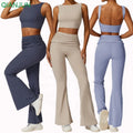 Wholesale Plus Size Gym Sport Activewear 2 Piece Set Fitness Hight Waist Flare Leggings Yoga Sets for Women