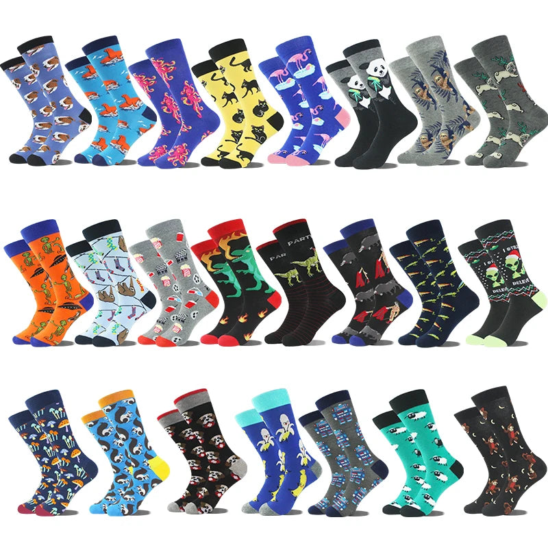 Whale Fashion Happiness Socks Custom Made Colorful Cotton Bamboo Fancyed Cool Bright Colored Business Mens Dress Socks for Men
