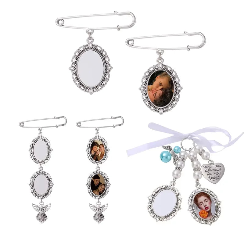 Party Supplies Custom Photo Sublimation Blank Women Pins Brooches for Home Decoration