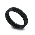 BMZ 2025  OEM Spring Charming Bracelets Stainless PVD Vacuum Black Plating Stainless Steel Wrist Band Elastic Mesh Bracelet