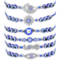 Hot Sales Lucky Creative Blue Eye Zircon Bracelet Adjustable Beaded Glittery Devil Eye Bracelet to My Daughter