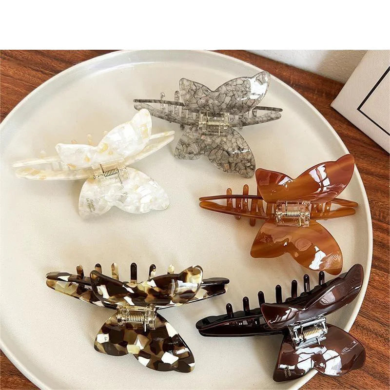 Qianjin Hot-selling New butterfly wings 12cm Elegant and Fashionable Female Environmentally Friendly Acetate Hairpin Hair Claw