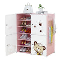 Simple Modern 6-Layer Extendable Plastic Shoe Rack Dust-proof Stickers Kids Portable Living Room Hotel Storage Furniture
