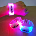 Sound Activated Custom Logo Wireless DMX Controlled LED Bracelet ABS/TPU Band Adjustable Fit Environmentally Friendly Party