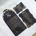 2024 Black clear Acrylic Wedding Invitation Card with Menu Card and Rsvp Card
