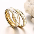 Personalized Gold-Plated Stainless Steel Wedding Ring Valentine Gift Jewelry for Couples Birthday Pop Accessories-Fashion Rings MegaBDM