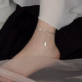 In Stock  Sterling Silver 925 Jewelry Flat Snake Bone Chain Anklets