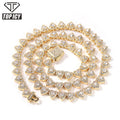 TOP ICY 7MM Iced out Heart Tennis Necklace/Bracelet Fashion Link Chain with Spring Clasp Hot Selling for Weddings and Parties