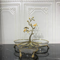 High Quality Enamel Color Zinc Alloy Fruit Plate Dining Tea Table Luxury Ornament Snack Plate