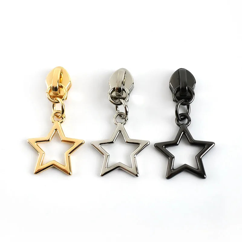 Deepeel ZT204 5# Garment Sewing Accessories Star Shaped Zipper Puller for Nylon Zipper Slider