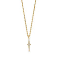 LOZRUNVE 925 Silver 18k Gold Delicate Pave CZ Stone Moonbeam Pendant Necklace Women