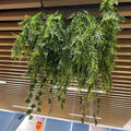 Hotel Restaurant Hall Roof Green Artificial Leaf Wall Panel Faux Greenery Artificial Ceiling Hanging Leaves Plant for Ceiling