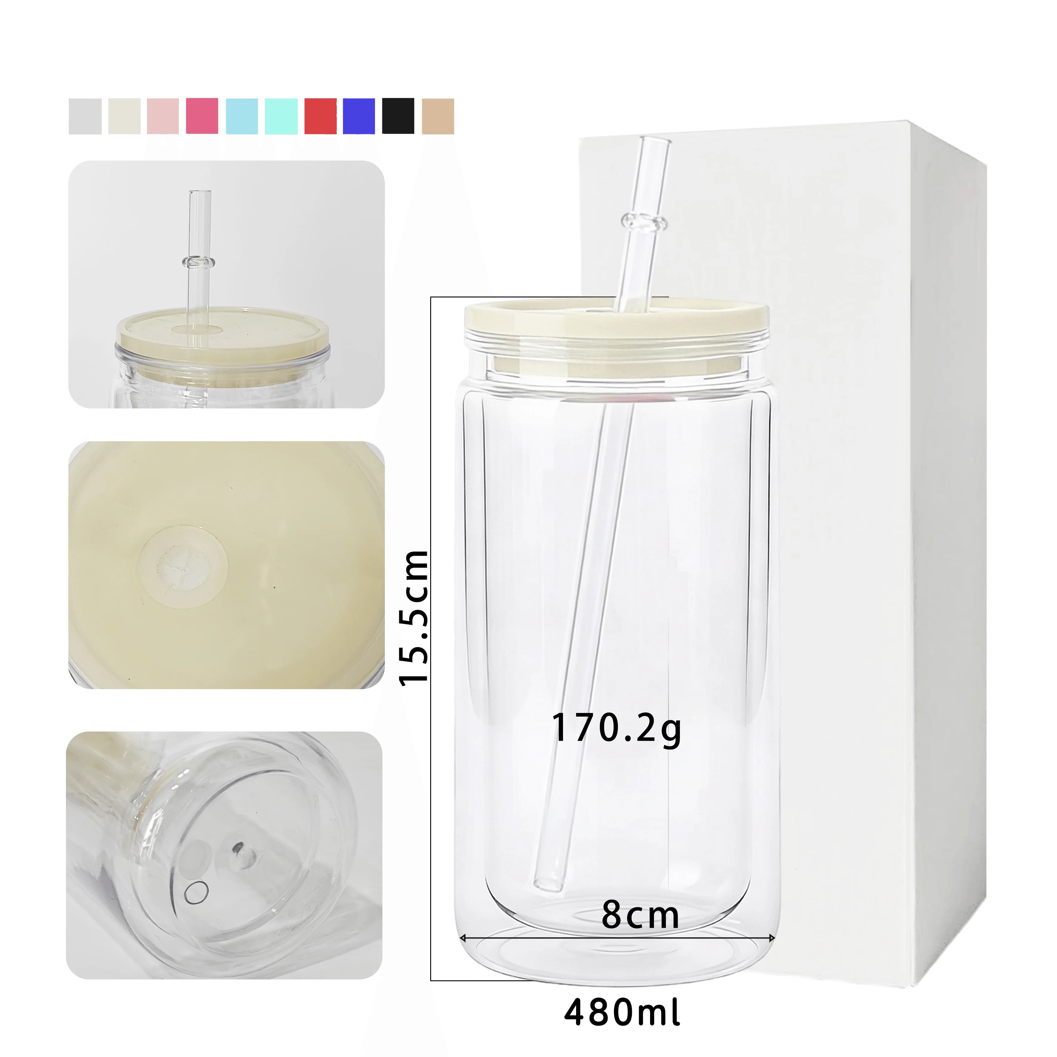 Hot-Selling 16 oz snow globe tumbler Plastic Straw Cup Eco Jelly Acrylic Tumbler Cola Can Lid Dishwasher Safe for Adults