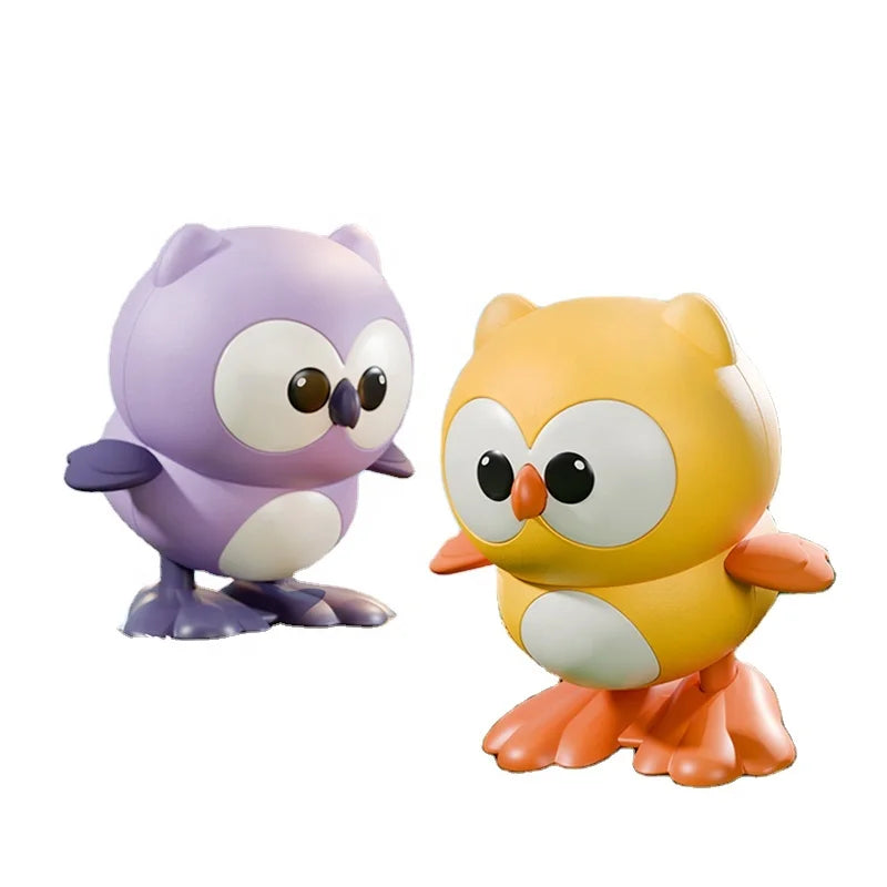 Hot Selling Creative Cartoon Design Owl Animal Shape Kids Classic Wind up Toys for Kids