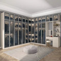 WISH Luxury Design Modern Wooden Wardrobe Melamine Board Door Walk-In Foldable Bedroom Closet Dining Living Room Cabinets Soft