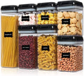 JX- 7 PCS Set Transparent Sealed BPA-Free Easy Open Snack Jars Airtight Cereal Storage Box Plastic Food Containers Home Kitchen