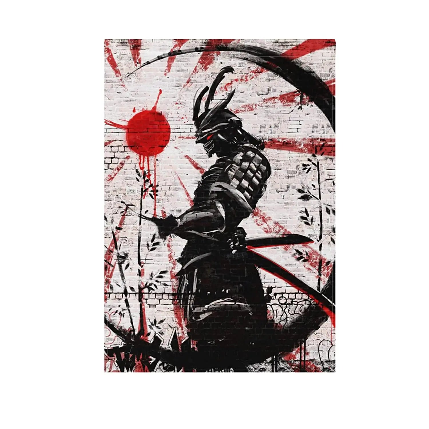 12x18IN Vertical Double Sided Japanese Samurai Sword Burlap Garden Flags for Yard Outdoor Decorations