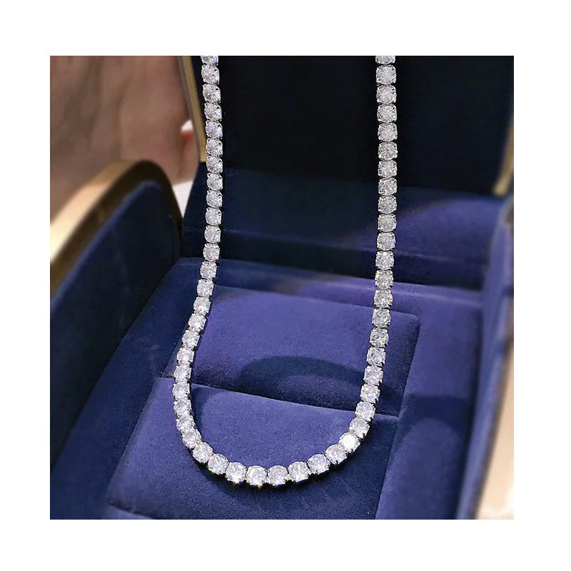 4mm Cz Tennis Chain Choker Necklace for Women Iced Out Bling Wedding Engagement Bridal Gift Necklaces