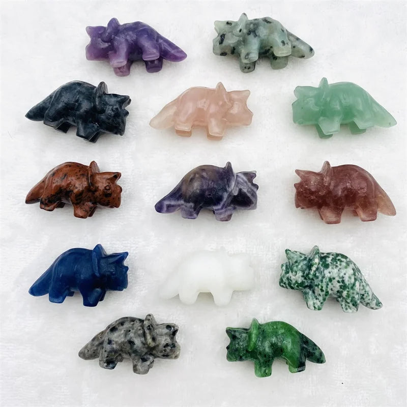 Wholesale Natural Crystal Hand Carved Different Materials Animal Dinosaur for Decoration