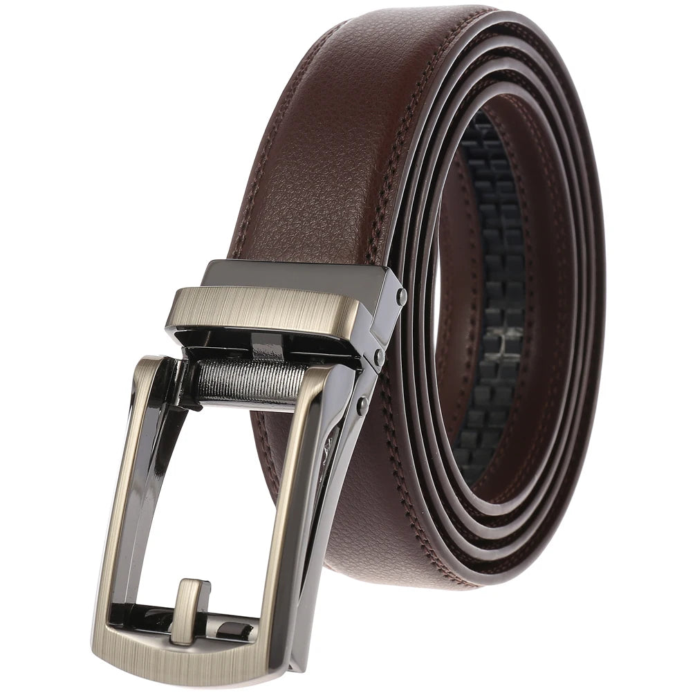 Fashion Men's Business Leather Men's Automatic Buckle Belts LY33-32314-1 3.0cm Belt Buckle