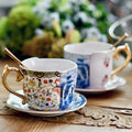Wholesale Original Design Bone China Porcelain Latte Cup Tea Mug Ceramic Coffee Cup with Saucer Set Carton Gift Package Included