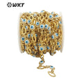 WT-RBC191 Amazing Unique Turkey Evil Eye Chain  18k Real Gold Plated Resist Tarnishable  Lucky DIY Brass Chain for Bracelet