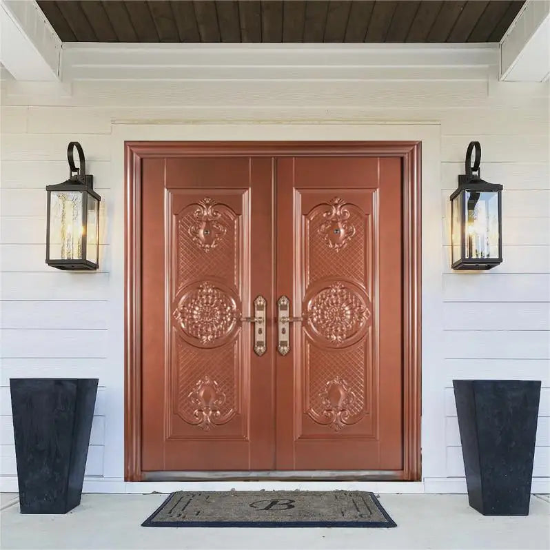 TECHTOP Entrance Security Steel Door for House Main Door Carving Designs Pictures