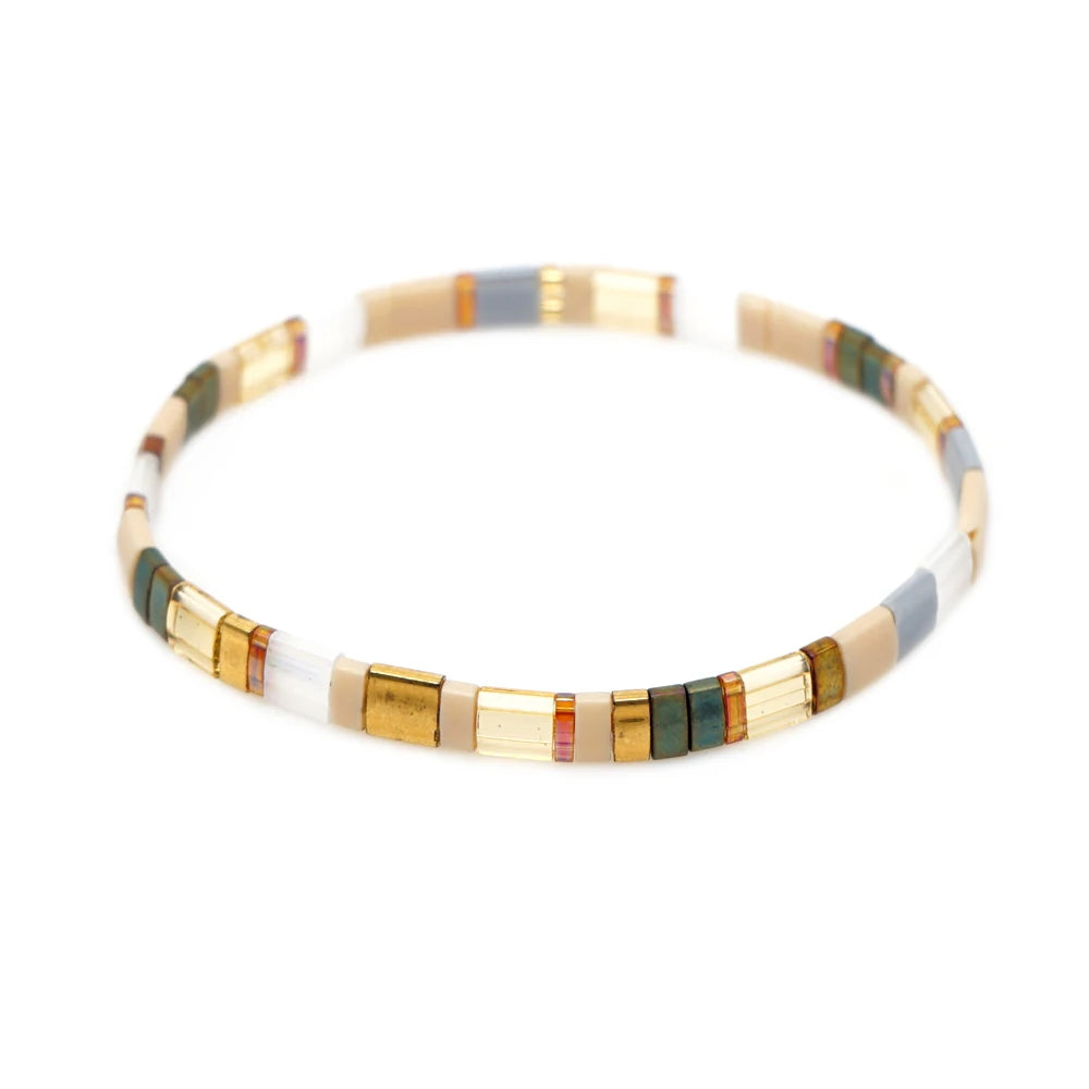 Go2boho Japanese Bead Bracelet Jewellery Bohemian Travel Jewelry Elastic Trendy Girls Tila Beaded Bracelets for Woman