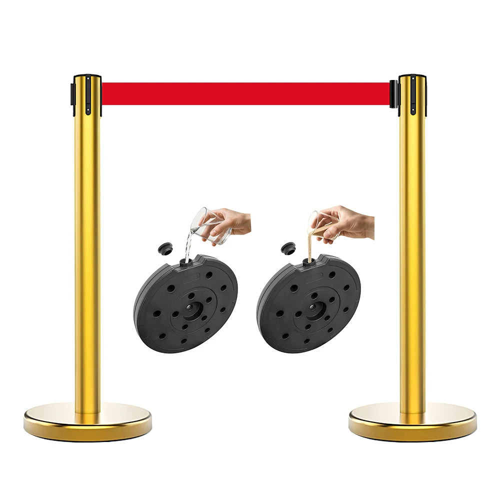 New Arrival Stainless Steel Gold Customizable Crowd Control Barrier Stanchion Belt Barrier for Airport Bank