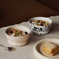 Solhui Nordic Ins Cute Creative Ceramic Fat Bowl Personality Splash Ink Salad Oatmeal Ceramic Bowl