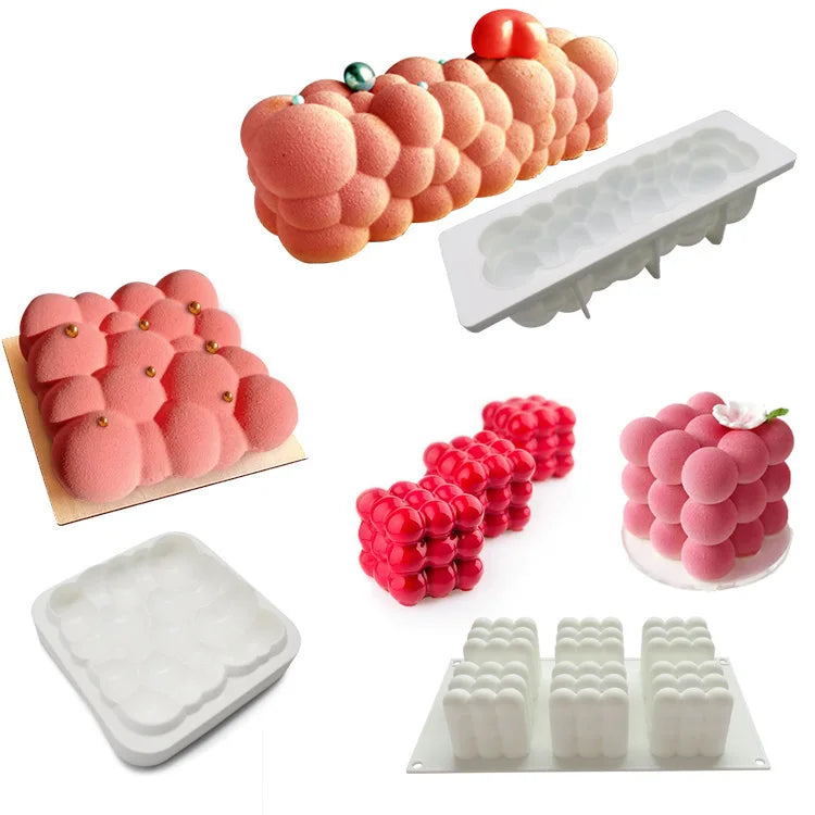 Large 3D Wholesale Unique Cloud Shape Silicone Big Bubble Candle Mold Silicon Cake Mousse Moulds