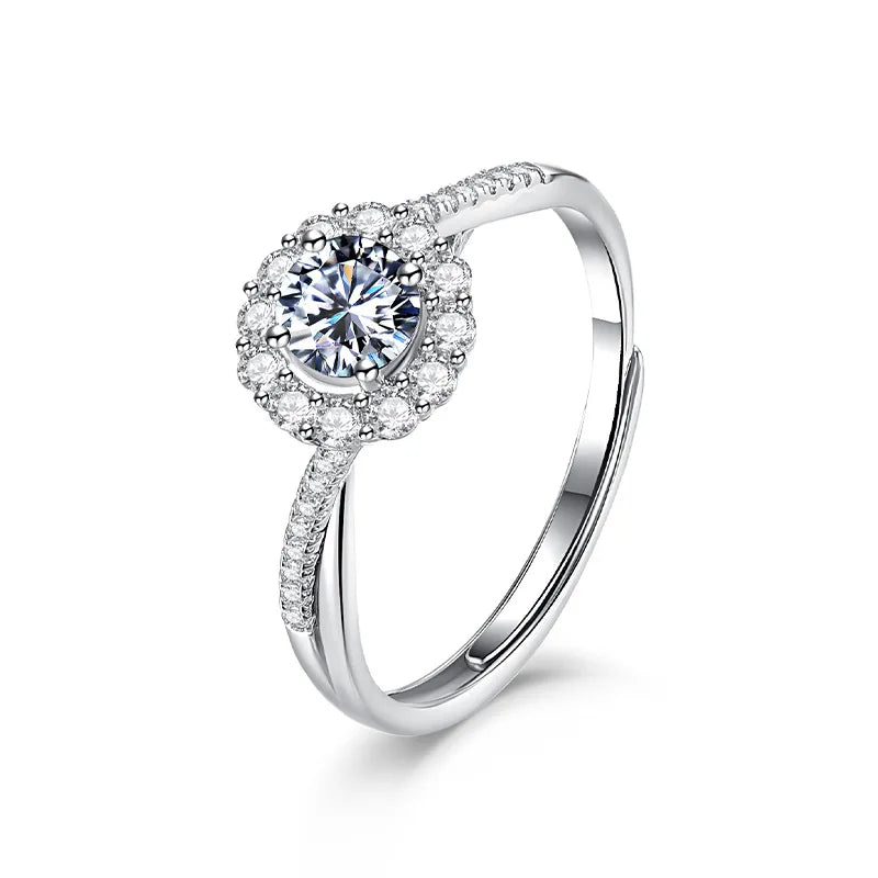 New Fashion Jewelry Rings Women S925 Sterling Silver D Salad Moissanite Ring Engagement Wedding Ring Charm