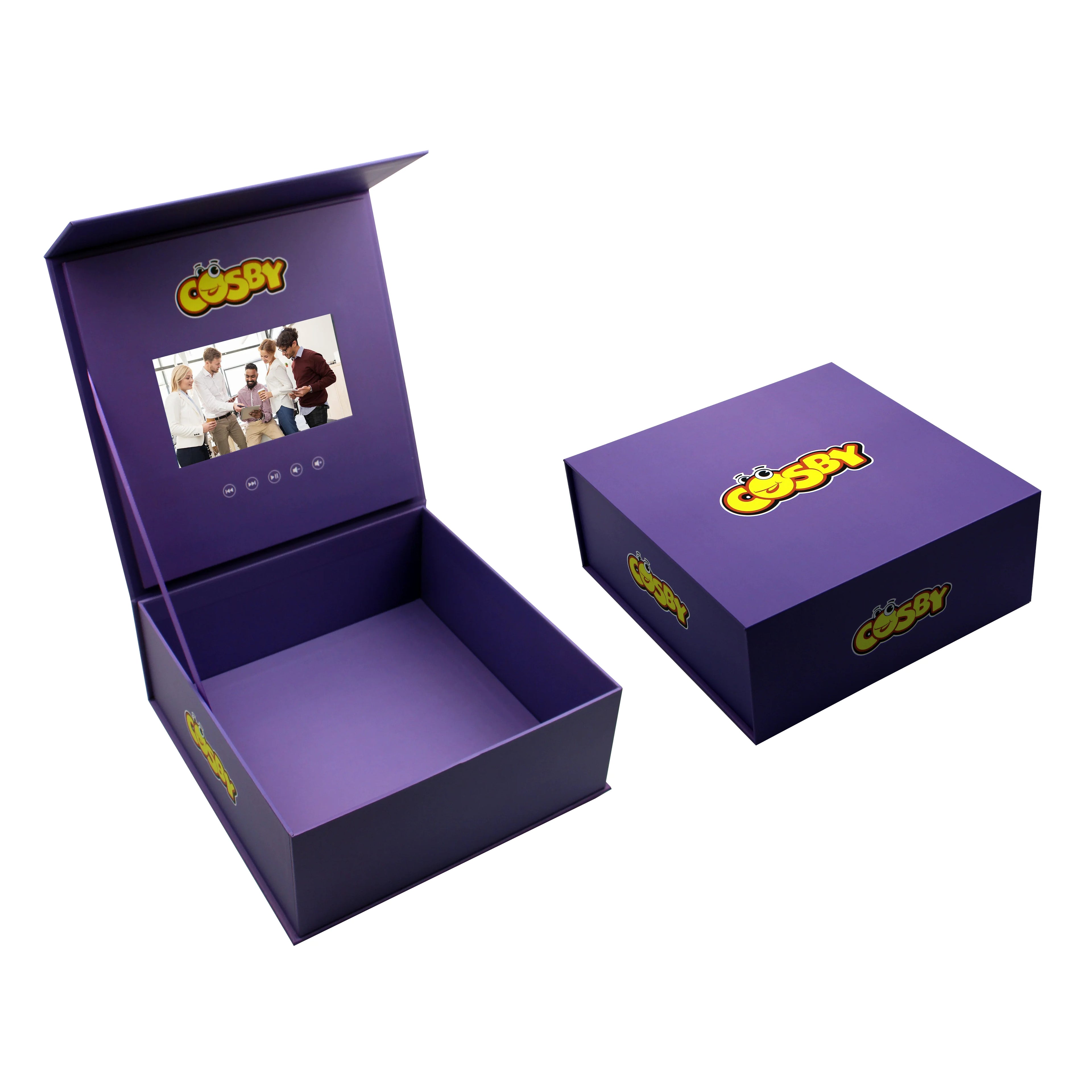 Hot Sale Promotional with logo Items Customize Branded Greeting Card Luxury Magnetic Lcd Gift Sets Video Box