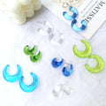 Summer Sweet Accessories Transparent Shaped Resin Earrings Personality Geometric Irregular C-ring Earrings for Women Girls