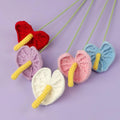 High Click Creative Multi Color Crochet Anthurium Flower Bouquet Direct Sale Artificial Woolen Knitted Flower Ornament for Gift