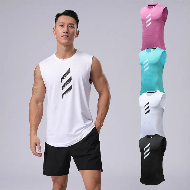 Men's Mesh Holes Stretchy Workout Tank Tops Quick Drying Gym Shirts Athletic Muscle Tee Bodybuilding Fitness Sleeveless T-Shirts